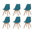 Chaises de salle a manger 6 pcs Turquoise Similicuir