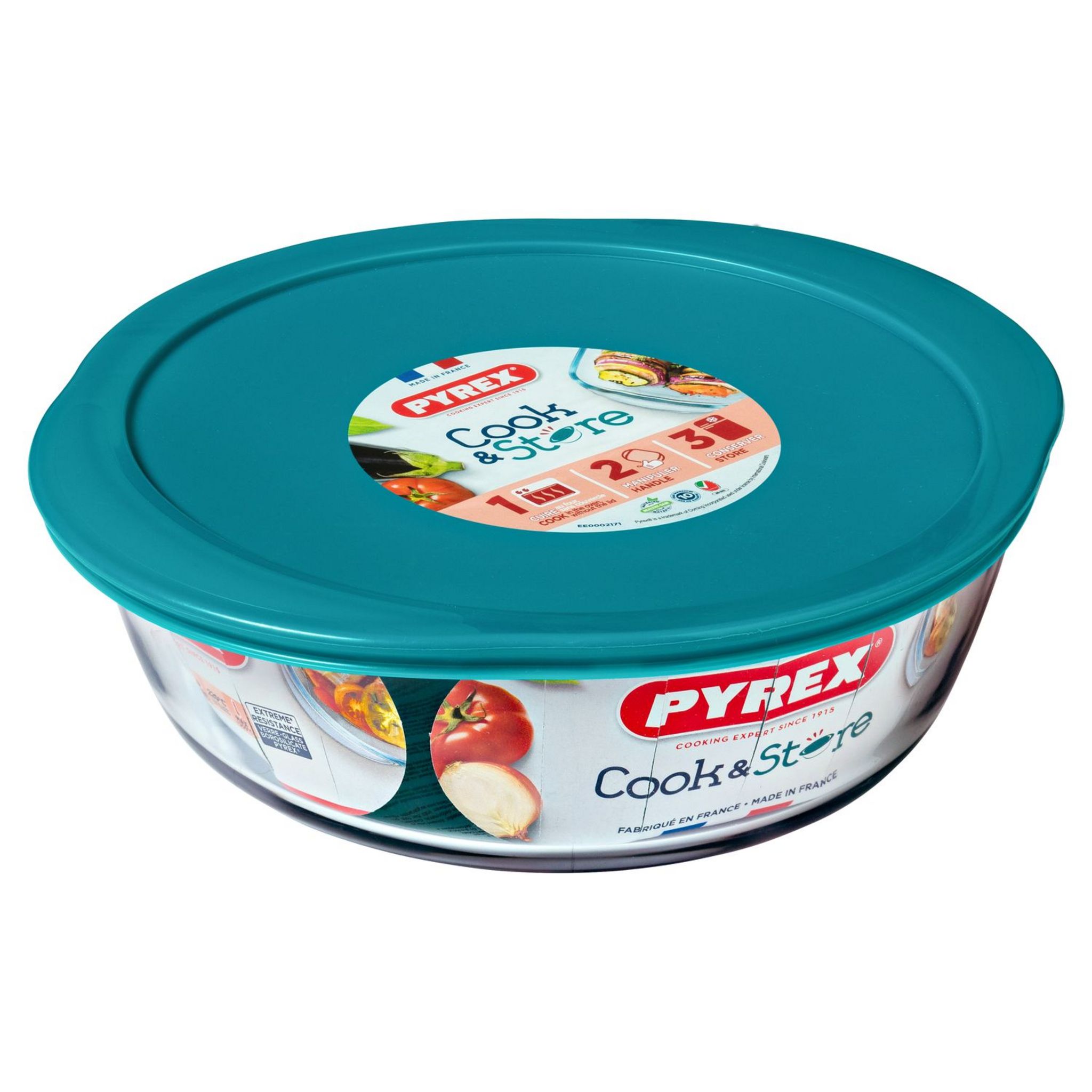 Pyrex Cook & Go Plat Rond 19Cm Avec Couvercle