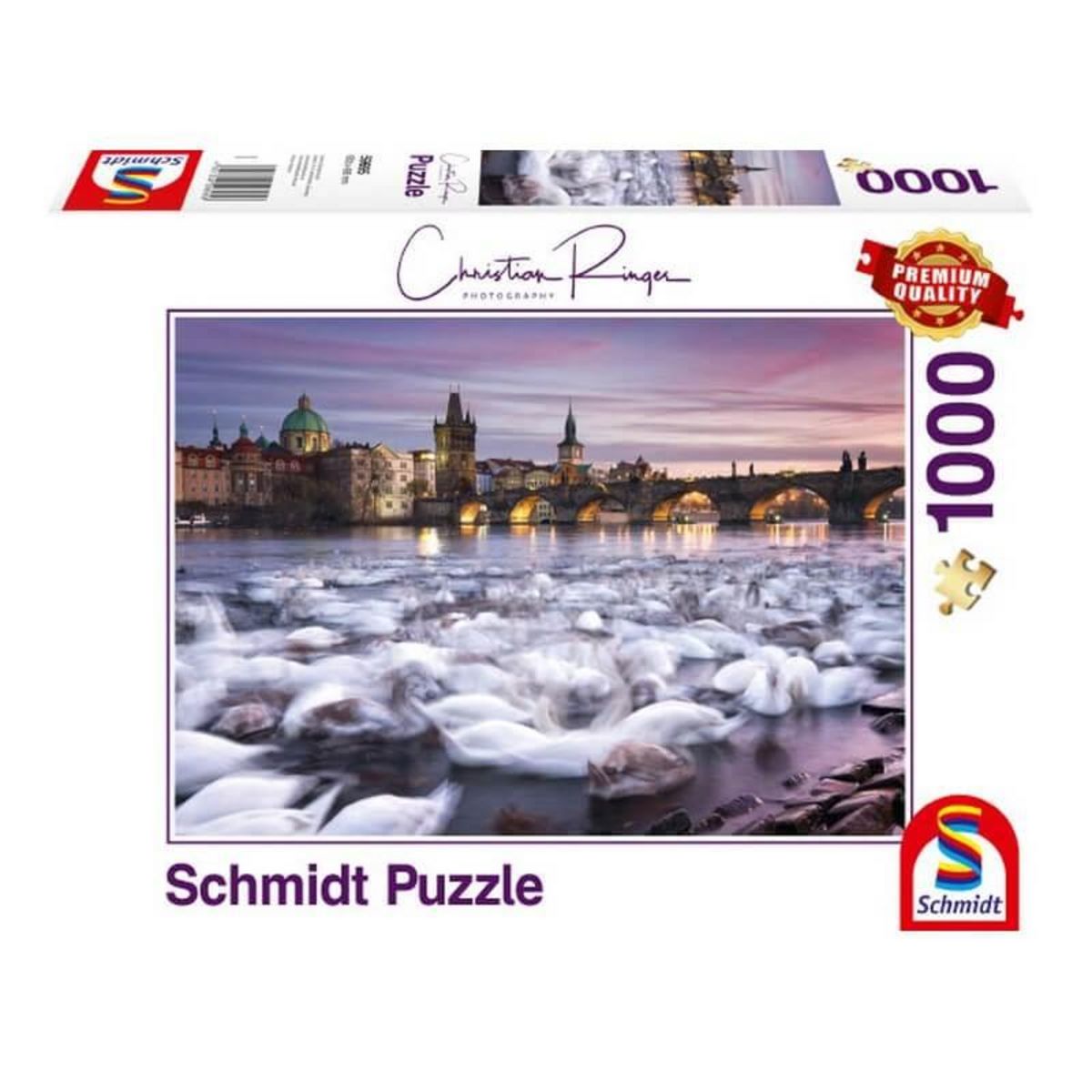 Schmidt Puzzle 1000 pièces : Cygnes de Prague, Christian Ringer