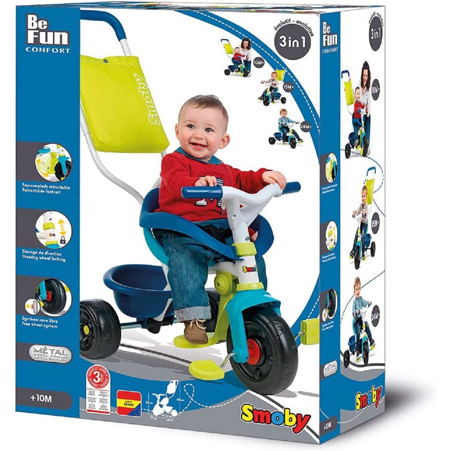 Tricycle évolutif be fun bleu
