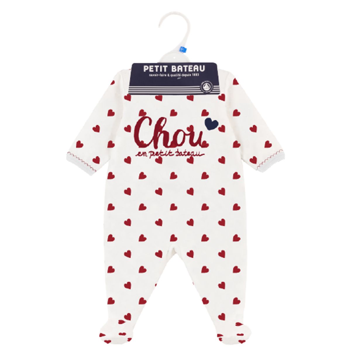 PETIT BATEAU Dors bien velours coeurs bebe fille pas cher Auchan