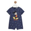MICKEY Combinaison courte jersey bleue bébé garçon. Coloris disponibles : Bleu