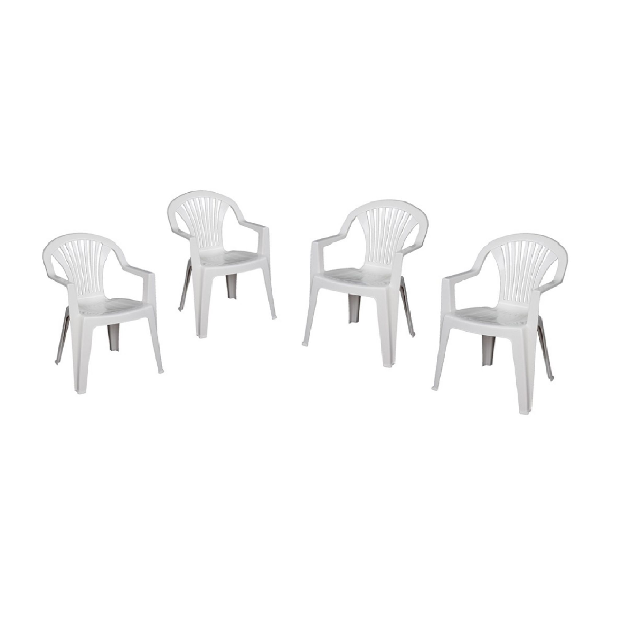 Chaise empilable blanche en plastique, chaise en résine blanche pour jardin  