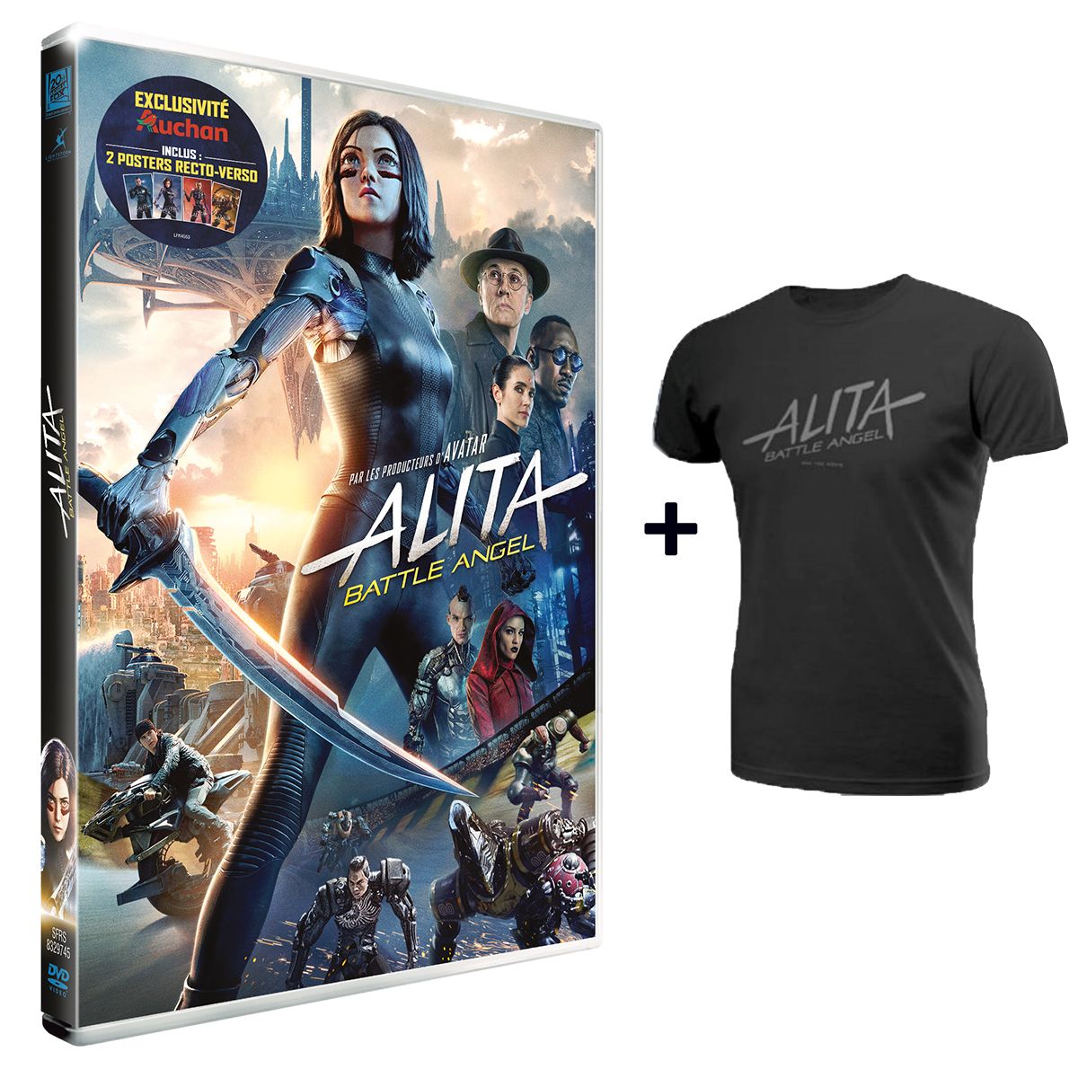 Alita : Battle Angel DVD Exclusivité Auchan + T-shirt offert pas cher -  