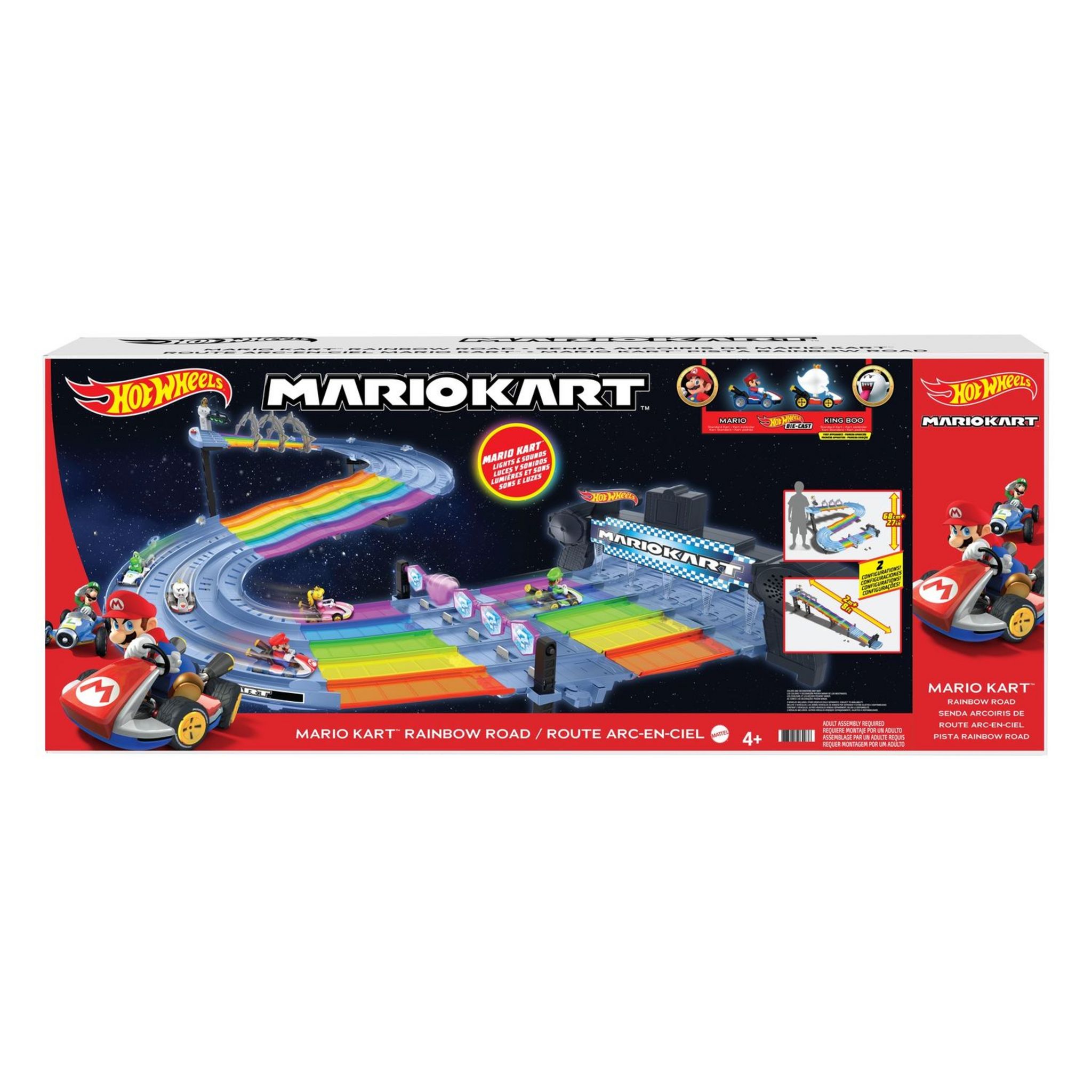 Трек hot wheels mario kart. Hot Wheels Mario Kart Rainbow Road. Hot Wheels треки Марио Радужный. Hot Wheels Mario Kart Rainbow Road Set. Купить горячий колеса® Марио картинг™ Рейнбоу-роуд.